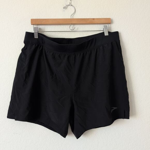 Brooks Running Shorts Men's XL Athletic Casual Outdoor Training Black Lined - Picture 8 of 10